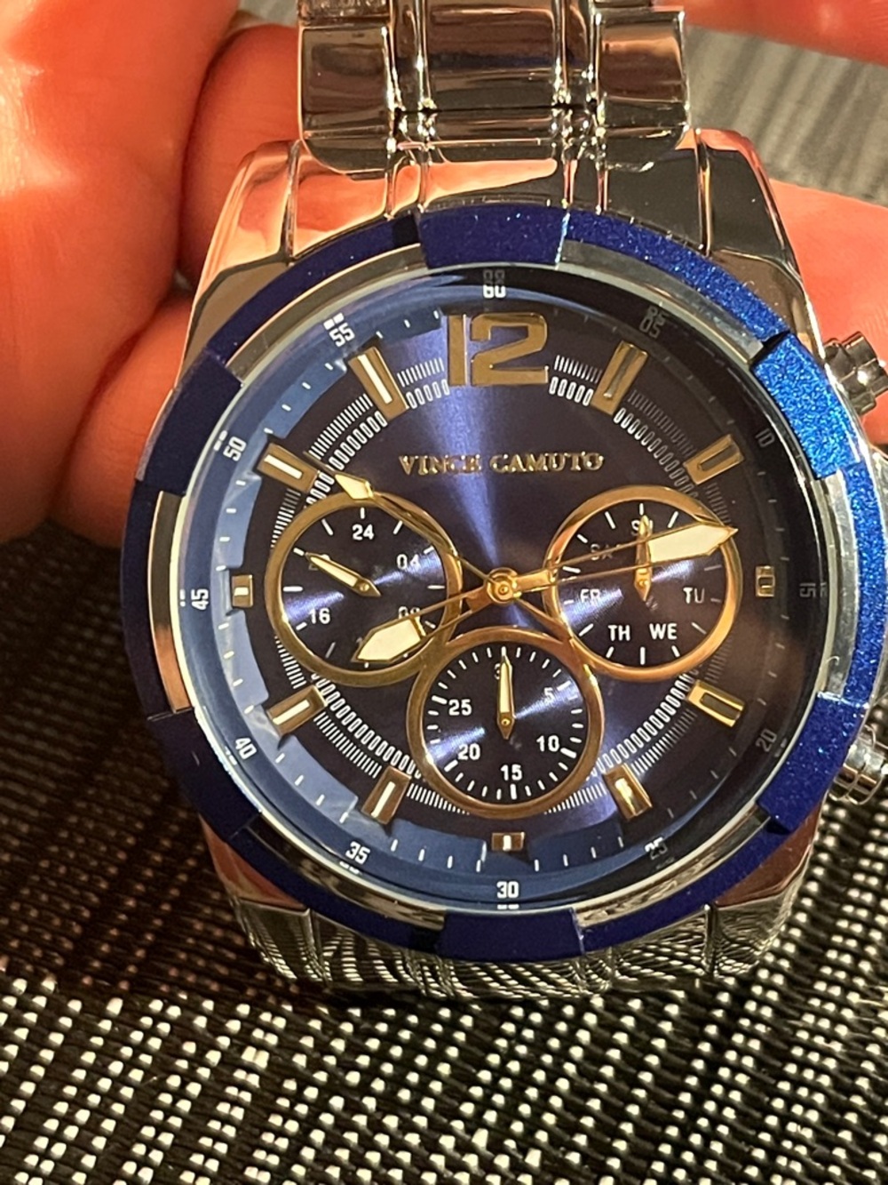 Vince Camuto Blue and Gold Chronograph Stainless Watch
